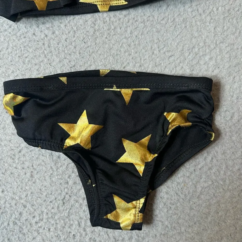 Pink Platinum Swimsuit Toddler Girls 2T Black One Shoulder Pullover Bikini NEW‎
